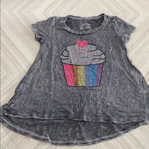 Rock Candy Girls Grey T-shirt with Sparkle Cupcake